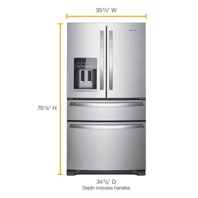 Whirlpool 24.5-cu ft 4-Door French Door Refrigerator With Ice Maker - ENERGY STAR