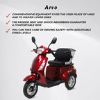 Arvo Senior Mobility Scooter 60v20AH Red - P300