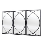 3-Piece Black Metal Rectangular Wall Mirror Set, 31.9" H x 15.75" W x 0.75" D
