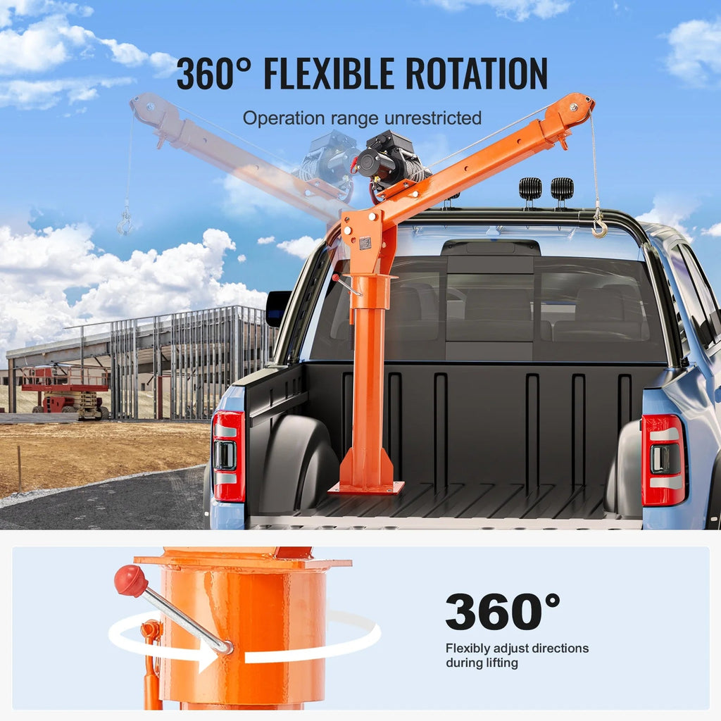 VEVOR Electric Pickup Truck Crane 2200 lbs With 6000 lbs Winch - HXCZDJ-02