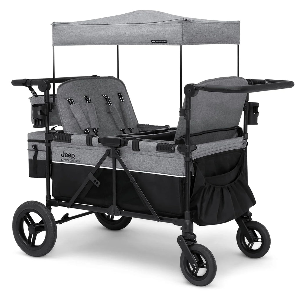 4-Seater Children's Stroller - Grey