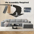 Settab Modular Sectional Sofa, 2 Seater Left-Facing Chaise, Black, 68.9 inch D x 107.5 inch W x 36.3 inch H