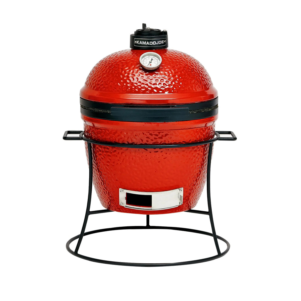 Charcoal Ceramic Grill With Cast Iron Stand - Joe Junior Grill + Cover + Plate