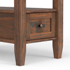 Solid Wood Narrow Side Table, 14 in Wide, 24 in D x 14 in W x 20 in H