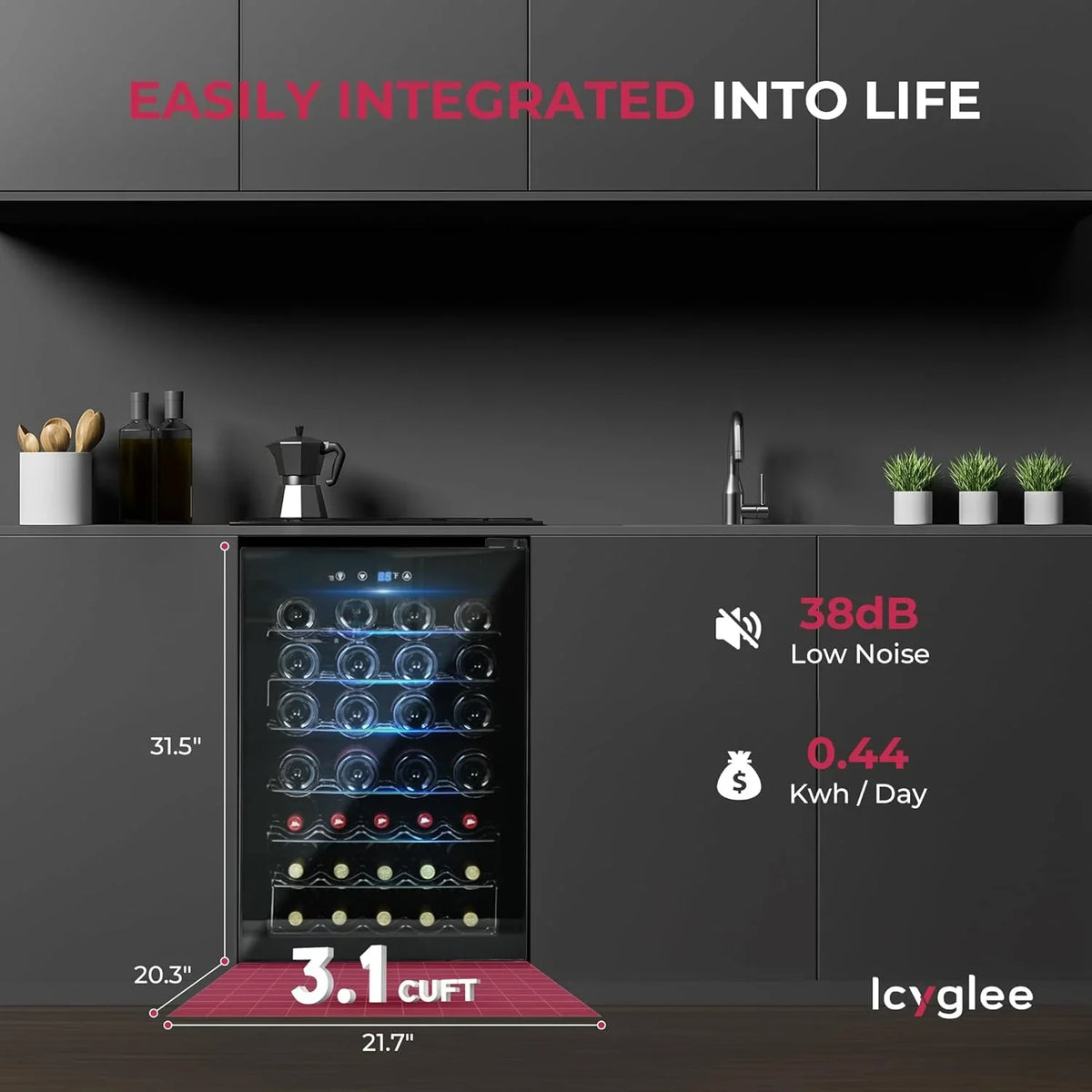 Icyglee Beverage Refrigerator 3.2 Cubic Feet 126 Can Silver - BR-110-IG-02X