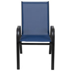 Emma + Oliver Outdoor Stack Chairs, Gray, 4 Pack, 21.25in W x 29in D x 36in H