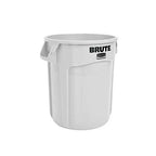 Heavy-Duty Round Trash Can, 20 Gallon, White, 6 Pieces Per Set