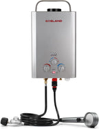 GASLAND Portable Outdoor Propane Tankless Water Heater 6L 1.58 GPM Silver - BE158S