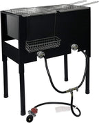 3-Basket Stainless Steel Propane Deep Fryer - 6 L