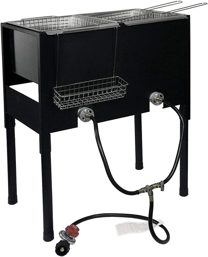 3-Basket Stainless Steel Propane Deep Fryer - 6 L