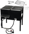 3-Basket Stainless Steel Propane Deep Fryer - 6 L