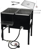 3-Basket Stainless Steel Propane Deep Fryer - 6 L