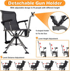 Tangkula Hunting Chair, Black, 360 Degree Swivel, 4 Extendable Aluminum Legs
