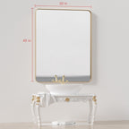 Framed Wall Vanity Mirror With Rounded Corners, 1 Piece