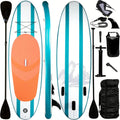 Inflatable Stand Up Paddle Board, 120 x 33 x 0.04 inches, Aqua With Kayak Seat