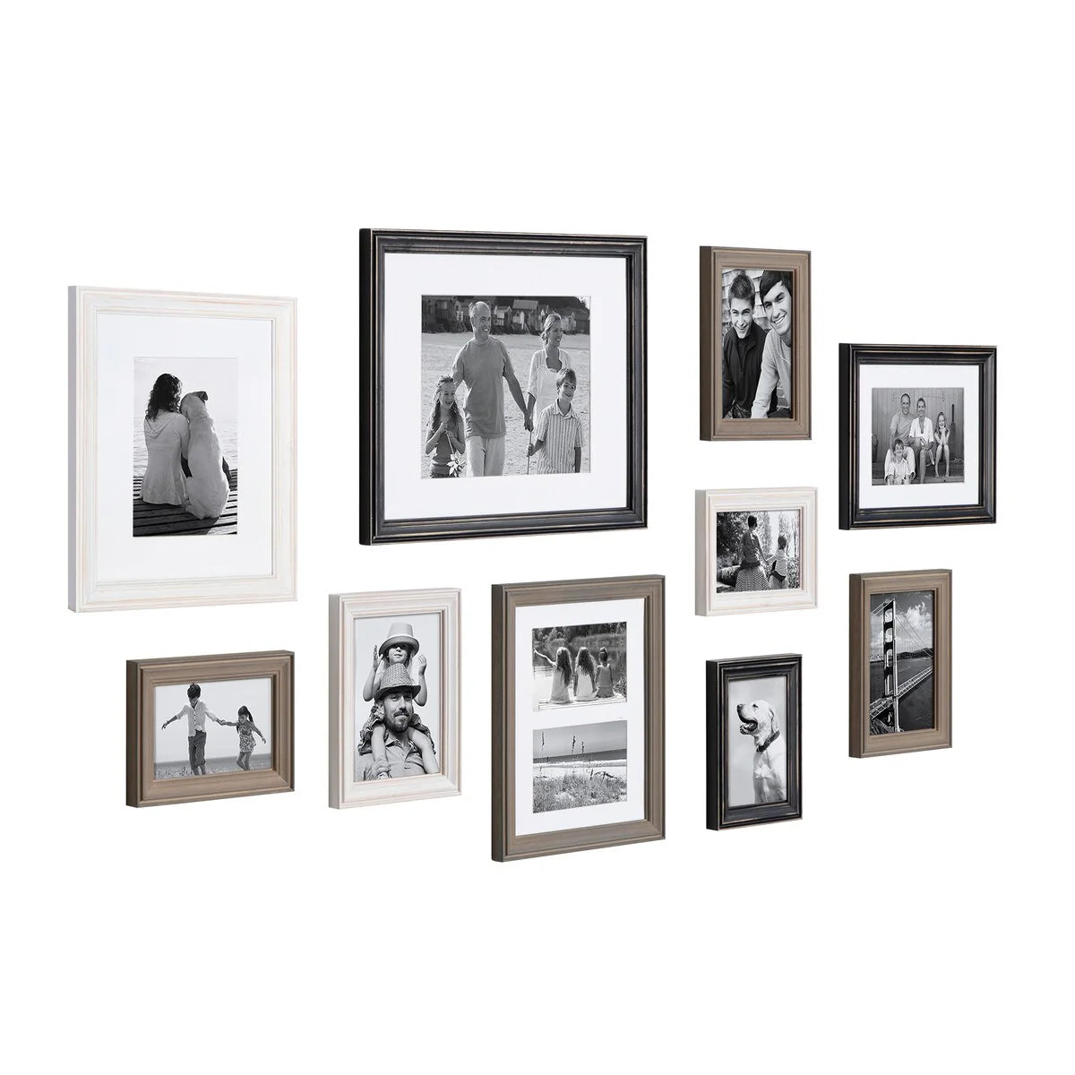 10-Piece Wood Gallery Wall Picture Frame Set - 11 x 14 in