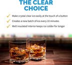 Clear Ice Cube Maker Machine 40 lbs. of Ice in 24 Hours - Portable Stainless Steel