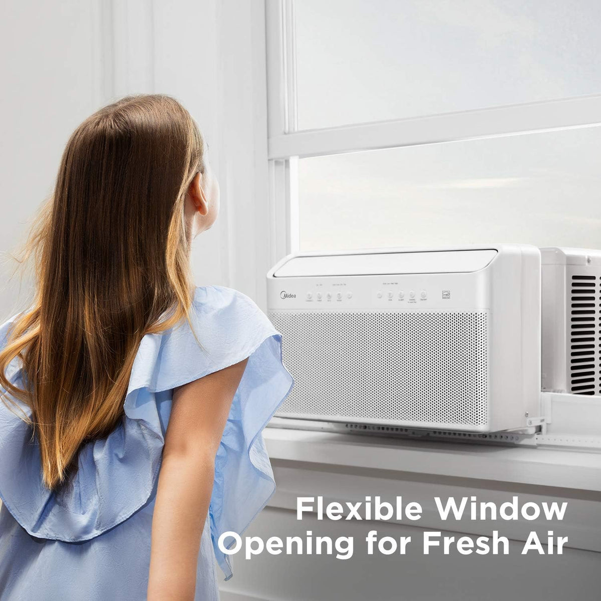 Midea U-Shaped Inverter Window Air Conditioner, 12,000 BTU, White - MAW12V1QWT-cr Renewed