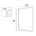 Framed Wall Vanity Mirror With Rounded Corners, 1 Piece