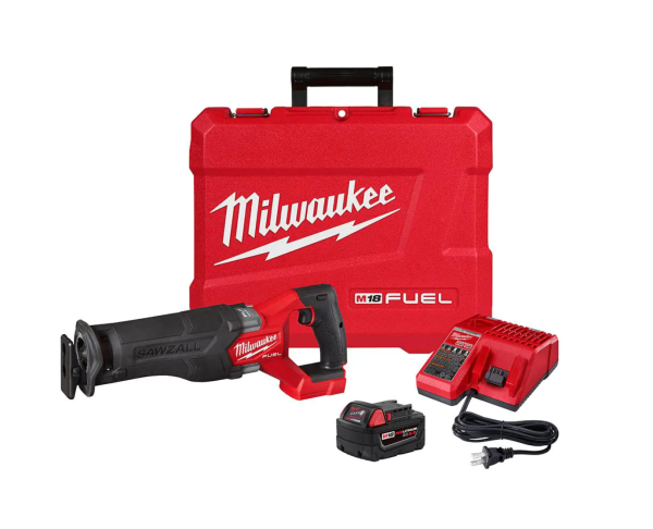 Milwaukee M18 FUEL 18V Lithium-Ion Brushless Cordless Reciprocating Saw Kit With One 5.0 Ah Battery, Charger And Case - 2821-21