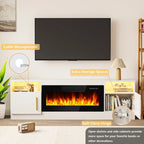 Bossin 70 Fireplace TV Stand With 36 Electric Fireplace For TVs Up To 80 - 16-Color LED Lights