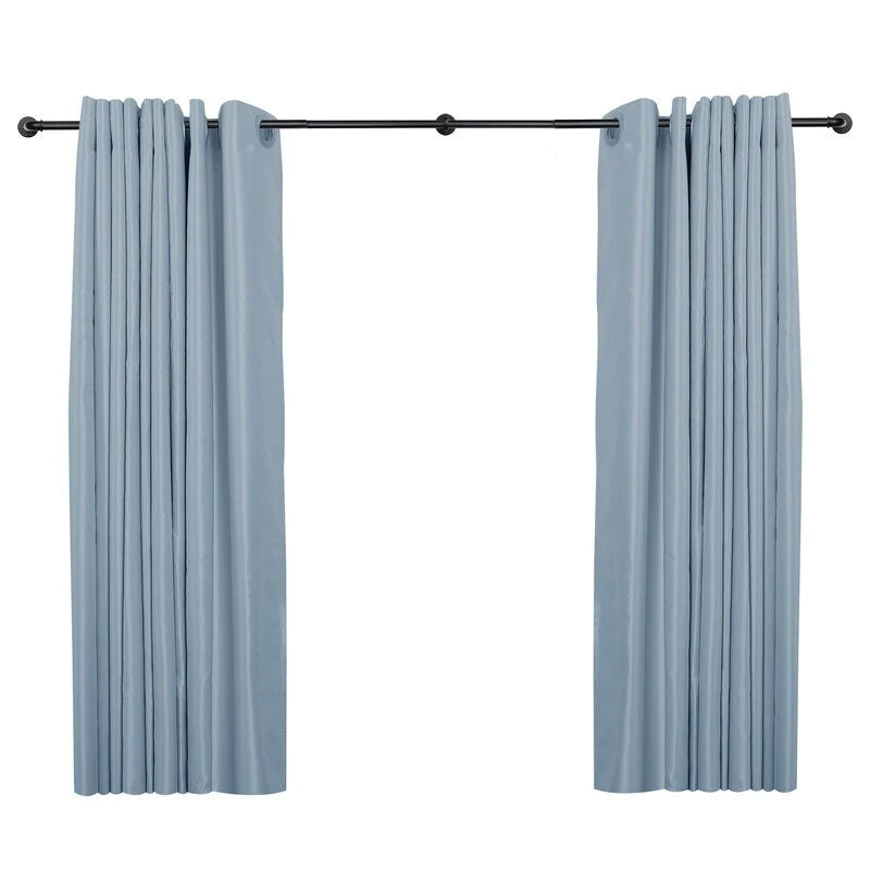 1 Inch Industrial Wrap-Around Curtain Rods, Matte Black, 28-48 in, 48-86 in, 86-120 in
