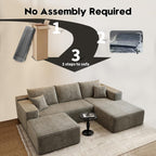 Settab Modular Sectional Sofa, 2 Seater Left-Facing Chaise, Black, 68.9 inch D x 107.5 inch W x 36.3 inch H