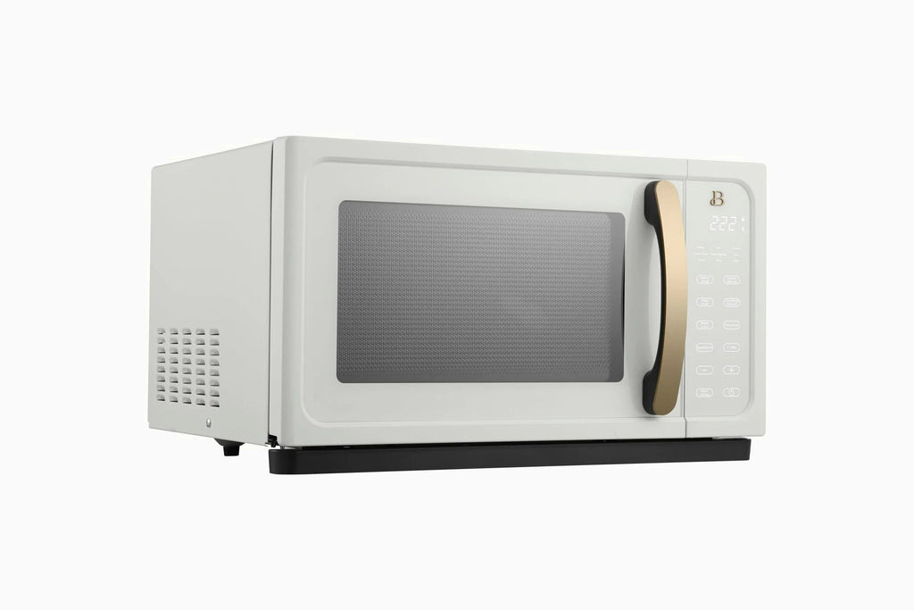 Beautiful 1.1 Cu ft 1000W Sensor Microwave Oven, White Icing