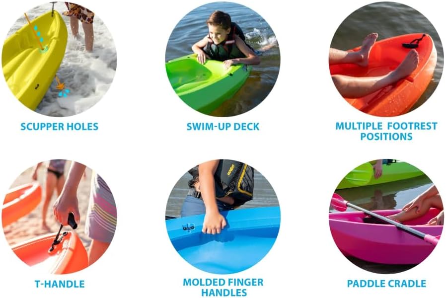 Generic Wave 6' Youth Kayak With Paddle - 6' Youth Wave Kayak