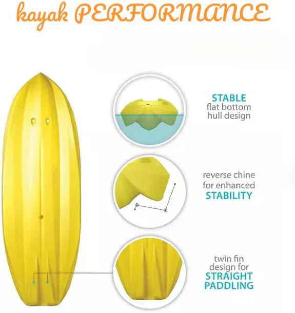 Generic Wave 6' Youth Kayak With Paddle - 6' Youth Wave Kayak
