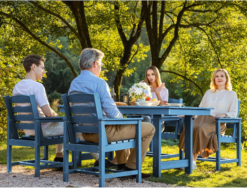 SERWALL 7-Piece HDPE Patio Dining Set, Aruba, 66.9in D x 32.2in W x 29.1in H