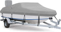 Fuprosico 600D Waterproof Winter Boat Cover With Motor Cover, 17-19 ft