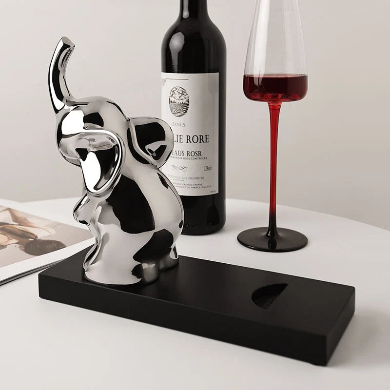 Elephant Resin Wine Bottle Holder, 1 Bottle - Freestanding