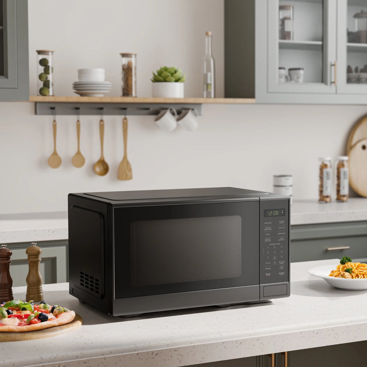 Mainstays 1.1 Cu. Ft. Countertop Microwave Oven, Black - MS8436193153-03