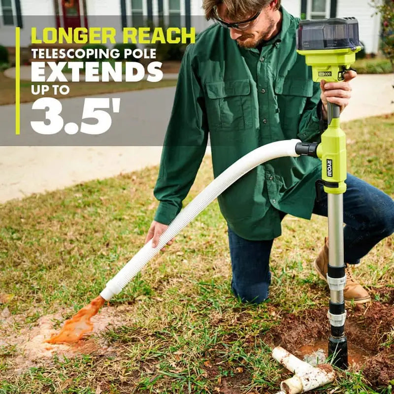 RYOBI ONE+ 18V Cordless 1/6 HP Telescoping Pole Pump With 2.0 Ah Battery And Charger - RY20UP022K