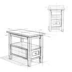 Solid Wood Narrow Side Table, 14 in Wide, 24 in D x 14 in W x 20 in H