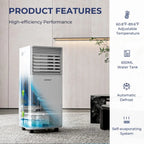 8000 BTU 3-in-1 Portable Air Conditioner With Dehumidifier And Fan Mode