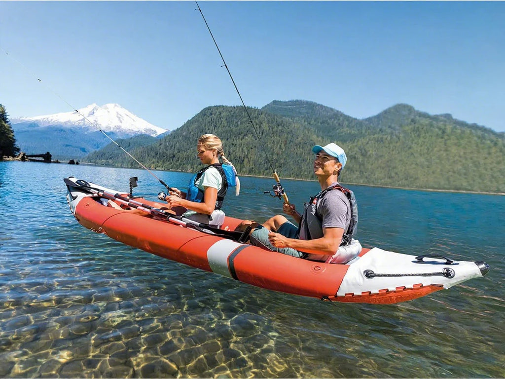 Excursion Pro 1-Person Inflatable Kayak With Paddles, Pump And Fishing Rod Holders