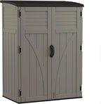 34 Cu. Ft. Horizontal Resin Storage Shed With Locking System, Stoney/Black - 53in D x 32.25in W x 45.5in H