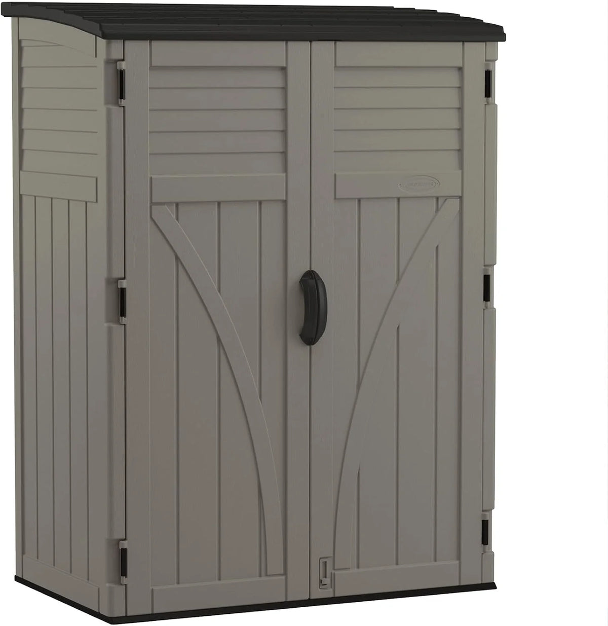34 Cu. Ft. Horizontal Resin Storage Shed With Locking System, Stoney/Black - 53in D x 32.25in W x 45.5in H