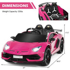Licensed Lamborghini SVJ Kids Ride-On Car, 12V Battery Powered - Red, White, Black, Green Or Pink