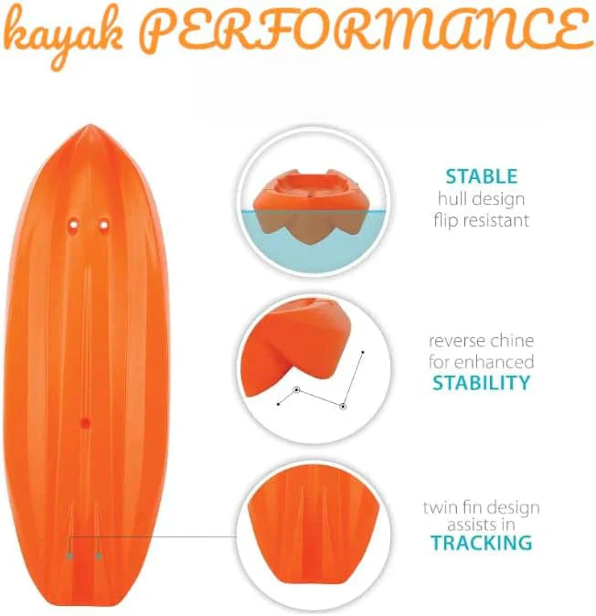 Generic Wave 6' Youth Kayak With Paddle - 6' Youth Wave Kayak