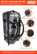 UNPLUG Waterproof Duffel Backpack, 65L, Adventure Orange - 100000