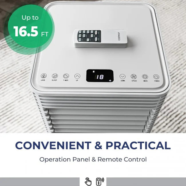 8000 BTU 3-in-1 Portable Air Conditioner With Dehumidifier And Fan Mode