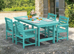 SERWALL 7-Piece HDPE Patio Dining Set, Aruba, 66.9in D x 32.2in W x 29.1in H
