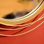 Gold Metal Circular Wall Art With Mirror Accents - 42.25in W x 22in H