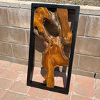 Live Edge Teak Wood Wall Sculpture - 31.4 x 16.9 x 2.36 in or 27.5 x 27.5 x 2.36 in