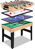12-In-1 Game Table, 48in L x 24in W x 26.5in H, Engineered Wood, Wood-1