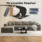 Settab Modular Sectional Sofa, 2 Seater Left-Facing Chaise, Black, 68.9 inch D x 107.5 inch W x 36.3 inch H