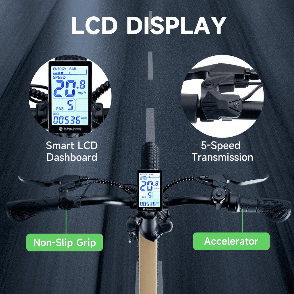 isinwheel Electric Bike Adult 500W 20 MPH 45+ Mile Range 20 inch Folding - U5-W